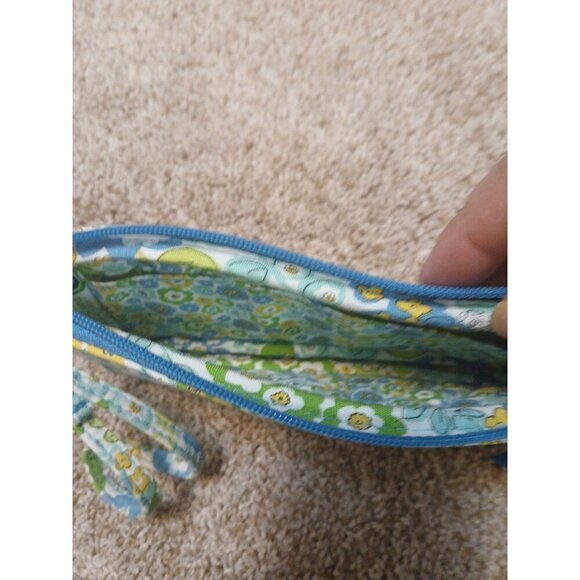 VERA BRADLEY Wristlet Wallet Purse ~ Blue Green Yellow ~ SPRING SUMMER - Picture 6 of 8